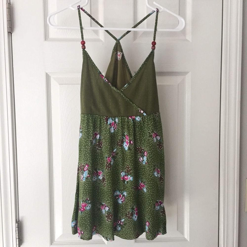 Free People Babydoll Tank with Floral and Dots
